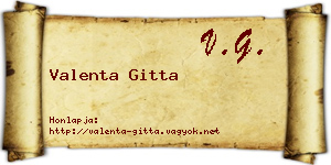 Valenta Gitta névjegykártya